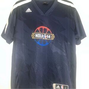 NBA All Star Game Jersey Warm Up Men Large Blue Adidas New Orleans Nola 2014